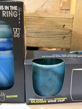 goSili Reusable Silicone Ocean Cups and Wine Tumblers Bundle